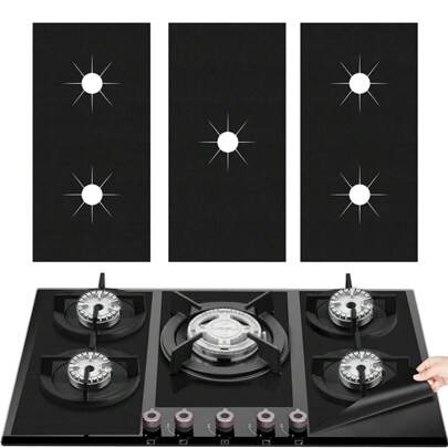 3 Pcs Heat Resistant Stove Protector, Cooktop Burner Covers, Reusable And Washable, Fits All Stove Types, 54*27cm, Kitchen Accessories
