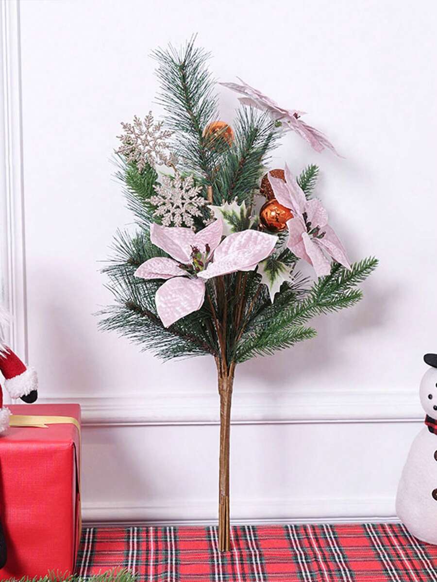 1 bó hoa cây thông Noel mô phỏng trang trí nhà trong nhà và ngoài trời thích hợp cho sân trong phòng hành lang cửa sổ bàn nhà hàng quà tặng năm mới quà tặng tân gia - Nhiều màu - Xem 1