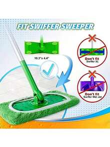 3 件装可重复使用可清洗替换拖把垫适用于扫地机平板拖把头 - 彩色 - 查看 5