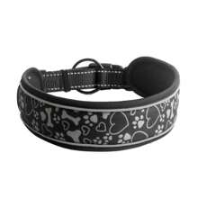 Adjustable Dog Collar With Safety Lock Padded Reflective Breathable Comfortable Soft Durable LR-0313 - màu đen - Xem 2
