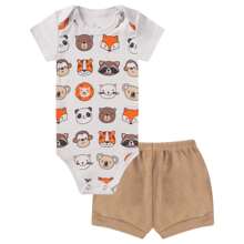 6 Piece Kit Boy's Short Sleeve Bodysuit And Shorts 100% Cotton Baby Clothes - Royal Blue - View 5