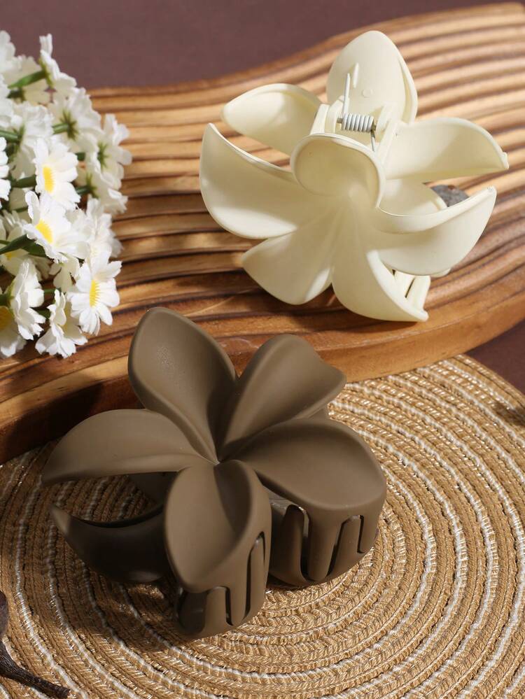 1/3 piezas Pinzas para el cabello vintage con flores de ciruelo mate, pinzas elegantes de moda para el cabello para mujeres - Multicolor - Añade 3