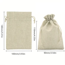 50 peças de sacos de estopa de 4" x 5,5" com cordões, sacos de juta vinho tinto, sacos de linho, sacos de pano de linho grosso, pequenos sacos de presente, adequados para joias, faça você mesmo, artesanato, casamento, festa, Natal