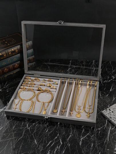 Hipoem 6/10/12/16/20/33 Pieces Stylish Stainless Steel Men's Large Jewellery Set, Including Cross Polaris Geometric Pendant Necklace Bracelet Oil Pressed Hollowed Out Open End Ring, Suitable For Men And Women Daily Matching Holiday Jewellery Dating Engagement Gift Jewellery Style Random Size Random (Jewellery Box Not Included)