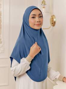 1 Stück Damen Einfarbiges Jersey Praktischer Muslimischer Pullover Hijab, Herbst/Winter zum Anziehen - Verschiedenfarbig - Übersicht 10