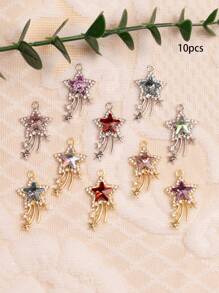 10pcs Fashionable Star Shaped Zinc Alloy Pendant For Jewelry Making DIY