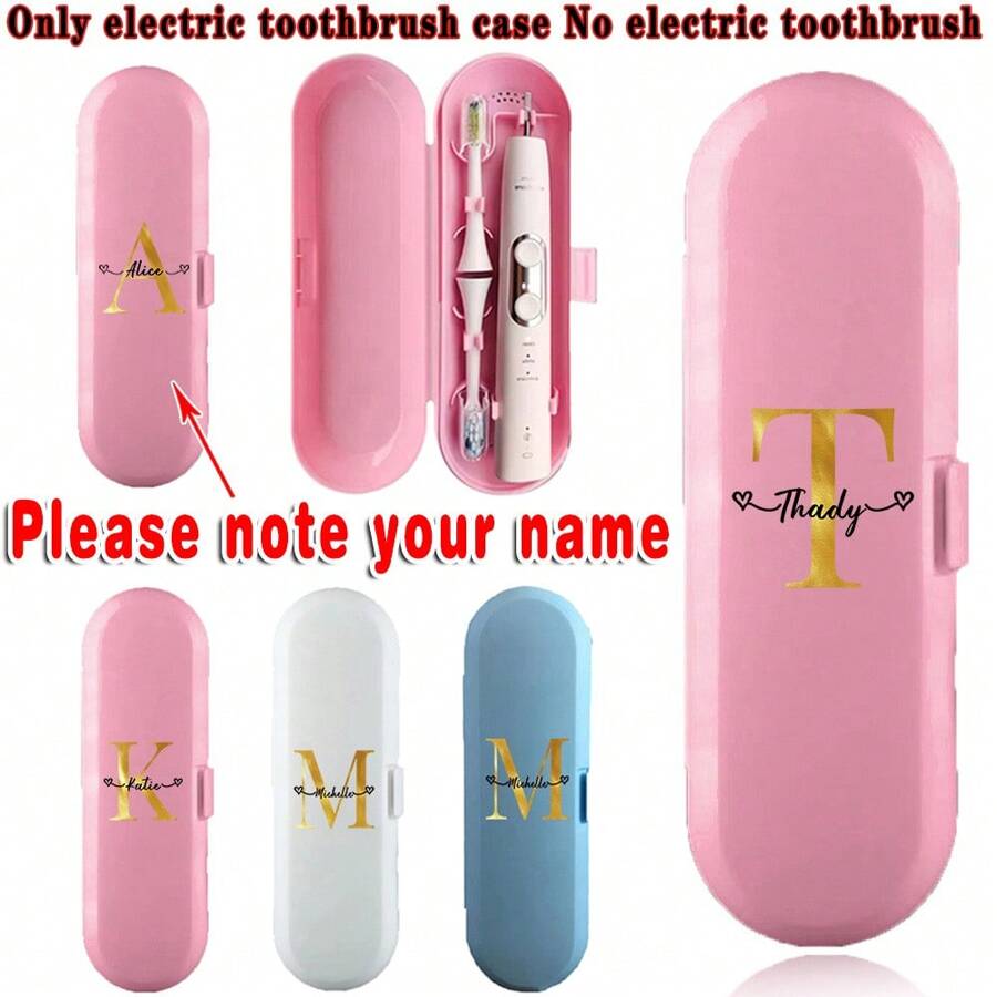 Customized Name Universal Electric Toothbrush Holder Case Unisex Fashion Toothbrush Accessories Organizer Box Travel Protective Cover Easy To Clean Hard Shell Protection Storage Box Portable Design - Multicolor - View 1