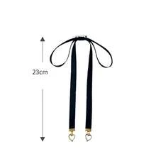 Mặt dây chuyền hình trái tim nơ đen phụ kiện trang trí áo sơ mi - mặt dây chuyền tình yêu nơ - Xem 6