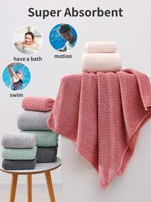 Bộ 12 món [6 khăn vuông + 4 khăn tắm + 2 khăn tắm] Bộ khăn tắm in hình tai lúa mì & trơn, mềm mại & thấm hút, nhanh khô, thích hợp để tắm, rửa mặt, phòng tắm, sử dụng ngoài trời - Nhiều màu - Xem 2