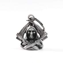 1pc Motorcycle Riding Lucky Bell With Packaging Bag, Stainless Steel Vintage Punk Motorcycle Angel Wing Viking Punk Motorcycle Pendant Riding Talisman - Bell 5 - View 4