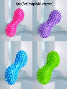 深层组织按摩滚轮套装 - 手动全身按摩器，适用于触发点疗法、肌筋膜放松、足底筋膜炎缓解 - 耐用塑料材质 - 家用 - 无需电池 - 彩色 - 查看 4