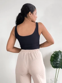 Kit 2 Women's Strappy Bodysuit With Suplex Tank Top And Basic Double Lining - 米色 - 查看 4