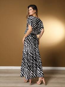 Women's Viscose Set Stripes, New Model Premium M-11 - màu đen - Xem 2