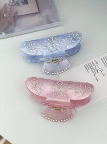 OUSEON Pink Flower Hair Clips,Cellulose Acetate Hair Clips,Small Claw Clips For Girl,Hair Accessories Hair Jaw Clip - Multicolor - View 4