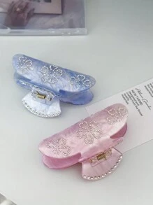 OUSEON Pink Flower Hair Clips,Cellulose Acetate Hair Clips,Small Claw Clips For Girl,Hair Accessories Hair Jaw Clip - Multicolor - View 8