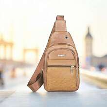 Men Waist Bags - Brown - View 1