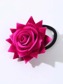 Flower Decor Hair Tie Elegant ,Beach Outfit,Beach Hair Floral Accessories,Beach Vacation Ponytail Holders Hair Elastics Hair Rubber Bands Scrunchies Hair Rope Elastic Hair Tie ,Head Piece - Multicolor - View 6