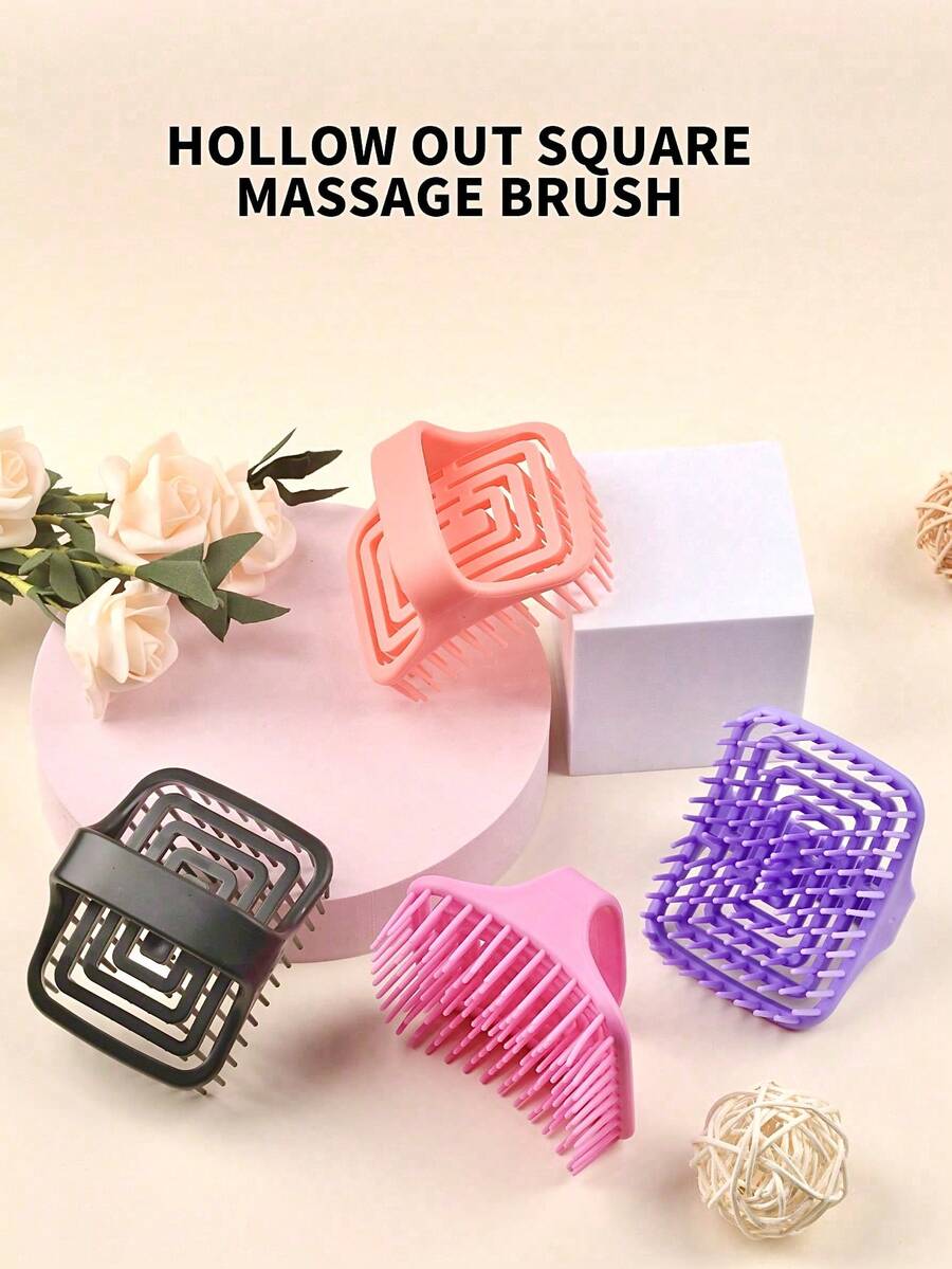 1 件头皮按摩洗发刷 - 便携式、防痒洗发梳，打造蓬松、健康的头皮护理 - 浴室配件 - 彩色 - 查看 1