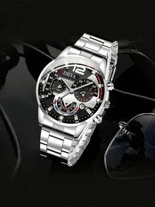 Bộ 2 đồng hồ đeo tay bằng hợp kim thời trang dành cho nam làm quà tặng cho bạn bè làm quà tặng cho học sinh trở lại trường - Bạc - Xem 2