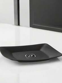 Kit Of 12 Square Plates For Snack Dessert Small Sophisticated Design Practical Breakfast - màu đen - Xem 2