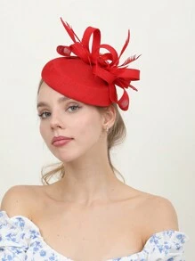 1pc Feathery Striped Bohemian Elegant Court Style Polyester Fiber Face Veil Hair Accessory, Suitable For Weddings, Festivals, And Tea Parties Mini Hats Tiny Hats Derby Hat Fascinator Mini Top Hat Mini Cap, School Stuff, College, Gifts