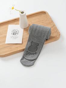 1pc Children's Thick Solid Color Tights,Non-Slip Elastic Warm Leggings, Suitable For Autumn And Winter Non-Slip Dance Socks - Grey - View 5