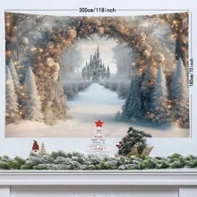 1 pièce Tapisserie scène de neige de Noël, décoration d'intérieur élégante et classique, décoration de chambre, drapeaux pour chambre, décoration de Noël, tapisserie, décorations de Noël, tapisserie murale