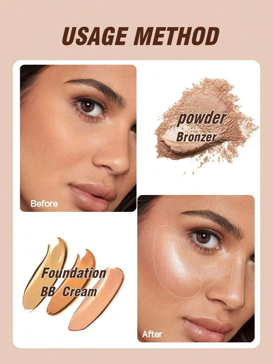 1 Piece DoubleEnded Makeup Brush Multifunctional Power Makeup Brush