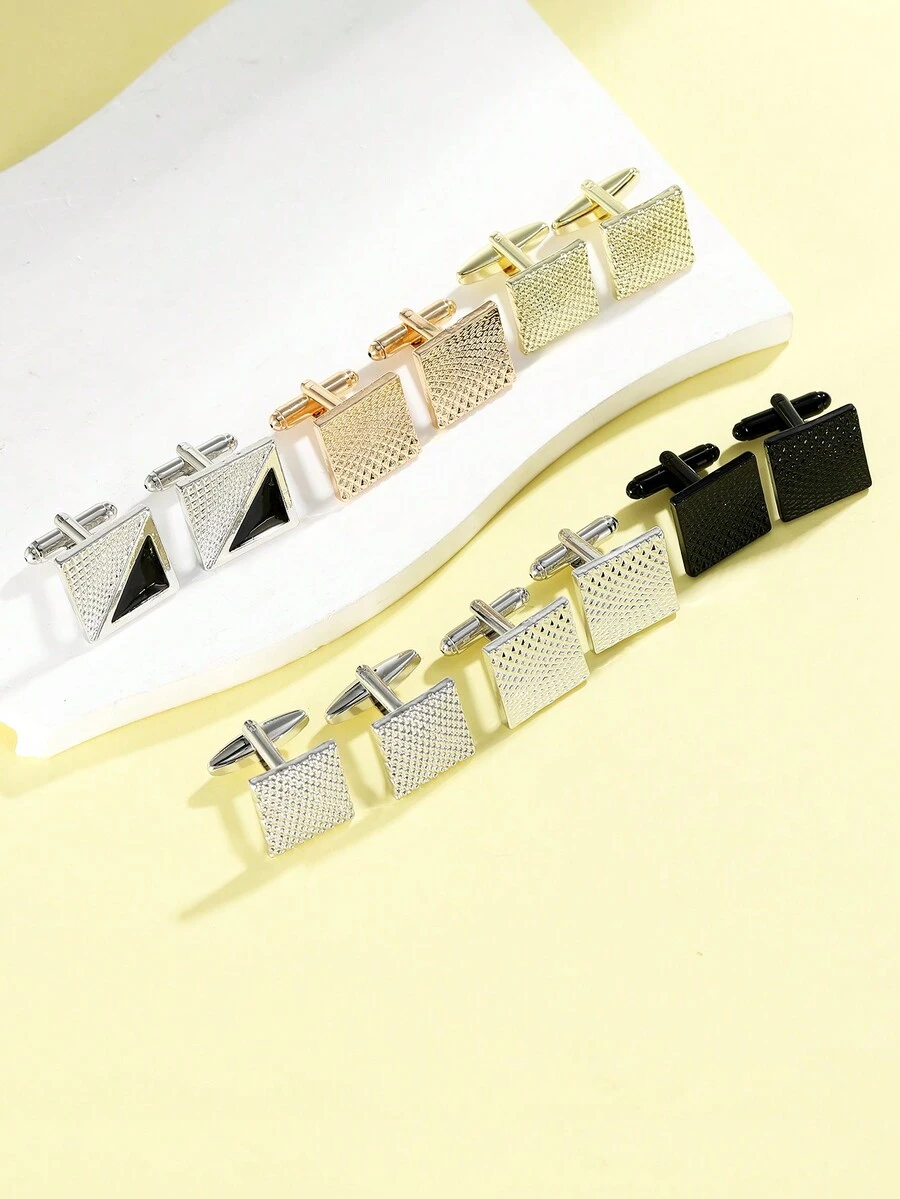 2 件装锌合金女士时尚袖扣西装衬衫装饰袖扣 - 彩色 - 查看 1