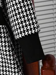 Vestido estilo vintage macio e confortável para meninas, manga longa, cintura marcada, primavera/outono; Vestido clássico com punho canelado e gola redonda para meninas; Roupa infantil minimalista versátil para lazer ao ar livre, moda feminina ativa e elegante, estação de outono - Multicolorido - Ver 4