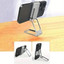 Foldable Metal Phone Stand With 360 Rotation - Multi-Angle Adjustable Kickstand - Back Clip Design - Portable And Compact - Easy To Use - Universal Compatibility Compatible With IPhone, Android Phone, Gift For Birthday, Family, Friends Phone Holder, Phone Accessories