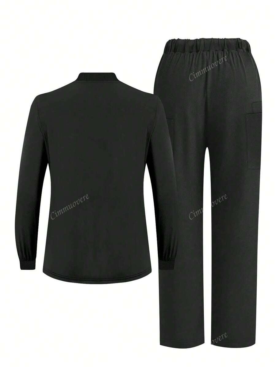 cimmuovere Long Sleeve Laboratory Scrubs For Nurses, Doctor's Uniform