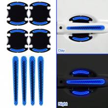 8 miếng dán phản quang nổi 3D cảnh báo, dải phản quang thân xe trang trí chống va chạm - Một cỡ - Xem 16