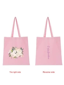 1 pieza Bolsa de lona personalizada, plegable, ligera, casual, para compras de comestibles, recuerdos personalizados, fiestas, decoración, única, minimalista, de moda, plegable, para comestibles, bolso de hombro, regalo