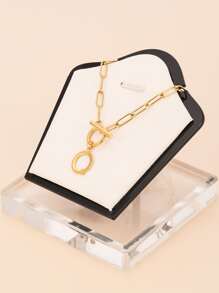 1 chiếc vòng cổ mặt chữ bằng thép không gỉ thời trang và độc đáo, món quà hoàn hảo cho bạn bè - chữ OT vàng - Xem 29