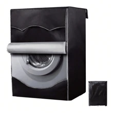 1pc Washer Cover, 210D Heavy Duty Oxford Waterproof Washer And Dryer Cover, Front Loading, 23.6x25.5x33.46 Inches, Silver For School,Office,Household,Travel,Bag,Organizer,Storage