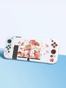 Bolsa de almacenamiento/Estuche protector 2 en 1 con diseño de conejo y fresa, compatible con Switch 2/Switch OLED/Switch NS, con soporte incorporado, almacena hasta 10 tarjetas de juego, portátil, anti-caída y anti-presión - Multicolor - Ver 15