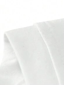 1pc Vintage Distressed Graphic Portrait Print Streetwear Style Unisex Short Sleeve Top - White - View 4