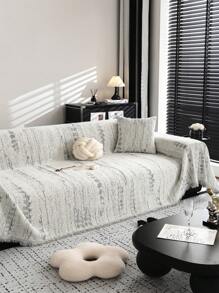 1pc Simple Chenille Sofa Slipcover, Elegant & Luxury Sofa Cover, Non-Slip, Dustproof, Anti-Scratch, Suitable For Bedroom, Living Room, Study, For Four Seasons Use