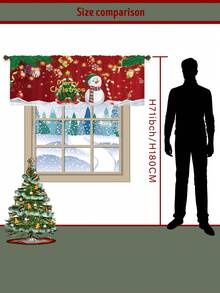 1 tấm rèm cửa nhà bếp họa tiết người tuyết Giáng sinh, trang trí cửa sổ dạng thanh treo Giáng sinh thích hợp cho phòng khách, phòng ngủ, phòng tắm, trang trí nhà cửa, sử dụng quanh năm - Nhiều màu - Xem 8