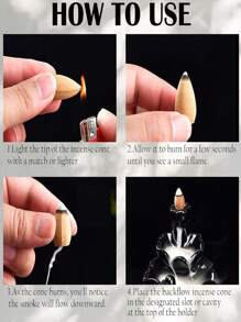 60pcs Premium Backflow Incense Cones, Natural Plant & Flower Extracts, Aromatic Blend Of Rose, Jasmine, Lily, Sandalwood, Lavender & More, For Meditation, Relaxation, Stress Relief, Sleep, Energy Release - Multicolor - View 10