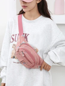 Bolsa de cintura multifuncional y de gran capacidad, resistente al agua, unisex, duradera para uso empresarial y en sitios de construcción (patrón cortado al azar) - Multicolor - Ver 3