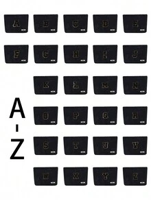 Túi cầm tay nhung kẻ, Túi đựng đồ trang điểm, Túi đựng đồ sọc đơn giản khi đi du lịch, Khăn đen thêu chữ A-Z, Ví đựng mỹ phẩm màu trơn, Túi đựng đồ trang điểm du lịch nhung kẻ dung tích lớn: Hoàn hảo cho việc làm đẹp khi di chuyển! Túi đựng đồ mỹ phẩm du lịch, Đơn giản và cao cấp, Đựng phụ kiện, Thích hợp để cất giữ trong ký túc xá, Du lịch, Đi công tác, Bơi lội, Đựng đồ tại nhà - màu đen - Xem 2