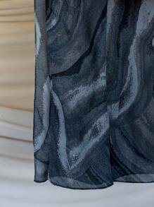 1件装女士波西米亚风水墨扎染印花围巾，休闲街头风头巾披肩，日常百搭，秋季款