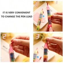 4 支/2 支/1 支可堆叠彩色凝胶荧光笔铅笔，学生绘画，派对礼物，可爱 20 支替换装，颜色随机 - 彩色 - 查看 8