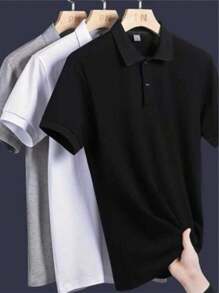 KIT 3 Pieces Men's Polo Shirt Summer Fashion Style And Comfort Super Promotion Fast And Safe Shipping - 黑與白 - 查看 1