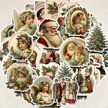 36 miếng dán chủ đề Giáng sinh cổ điển, miếng dán chống thấm nước cho sổ lưu niệm tự làm và đồ thủ công bằng giấy, đồ dùng học sinh nghệ thuật & thủ công, bình nước trang trí máy tính xách tay điện thoại di động - Nhiều màu - Xem 3