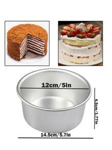 1pc Aluminum Alloy 4-Inch /5-Inch Cake Mold Baking Solid Bottom Cake Mold - Silver - View 9