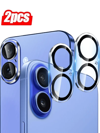 2Pcs/Set Full Cover Camera Lens Protectors Compatible With IPhone 17 Pro Max 17 Air 17 Pro 12 13 Pro Max Screen Protectors Compatible With IPhone 11 14 Pro Max Glass 15 Pro Max 15 Plus 16 16 Plus 16 Pro 16 Pro Max