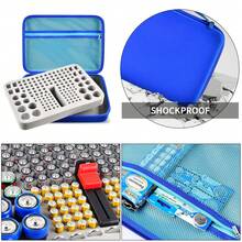 Battery Organizer Case, Batteries Storage Holder Container With Tester Checker. Garage Organization Box For 150+ AA AAA 9V C D (Not Includes Battery Pack) - Royal Blue - View 4